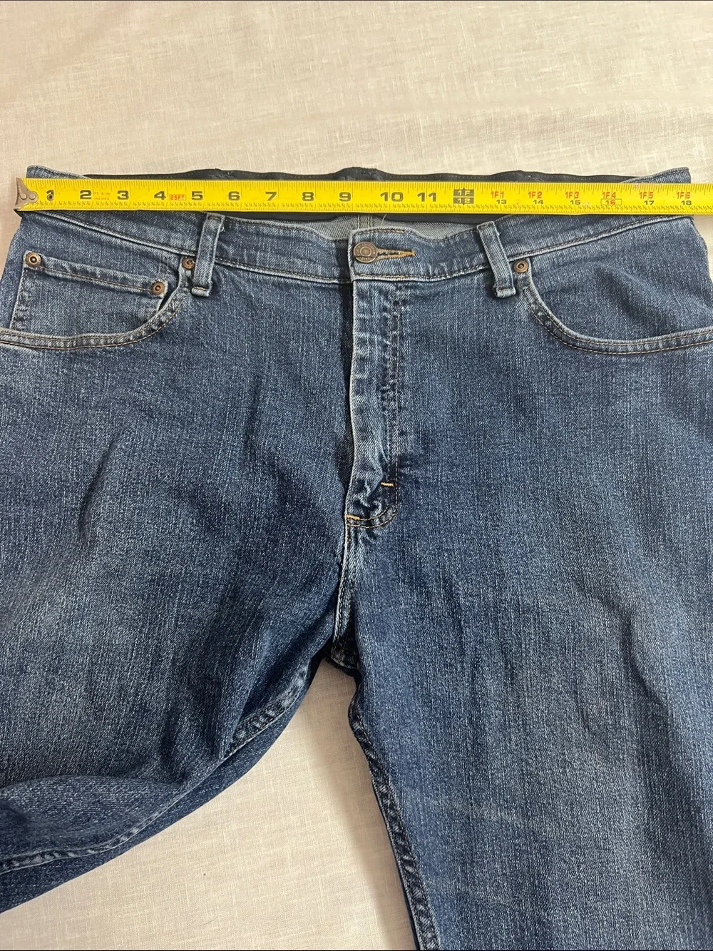 🌞 Wrangler Dark Blue Straight-Leg durable Jeans men size 36”w x 30”l